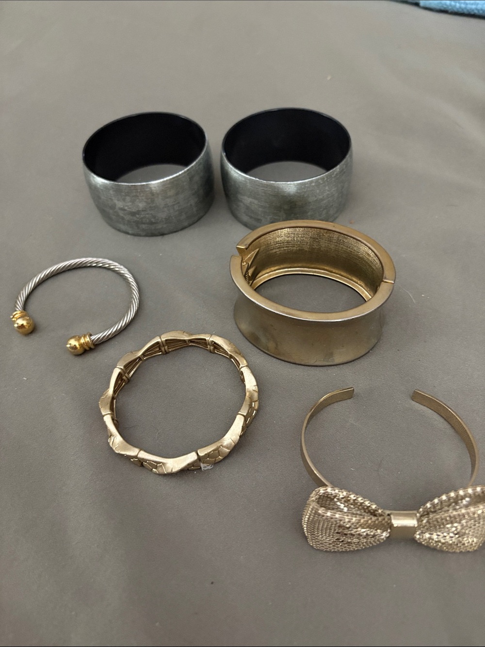 Mixed Metal Women's Bracelet Set - Gold and Silver Tones